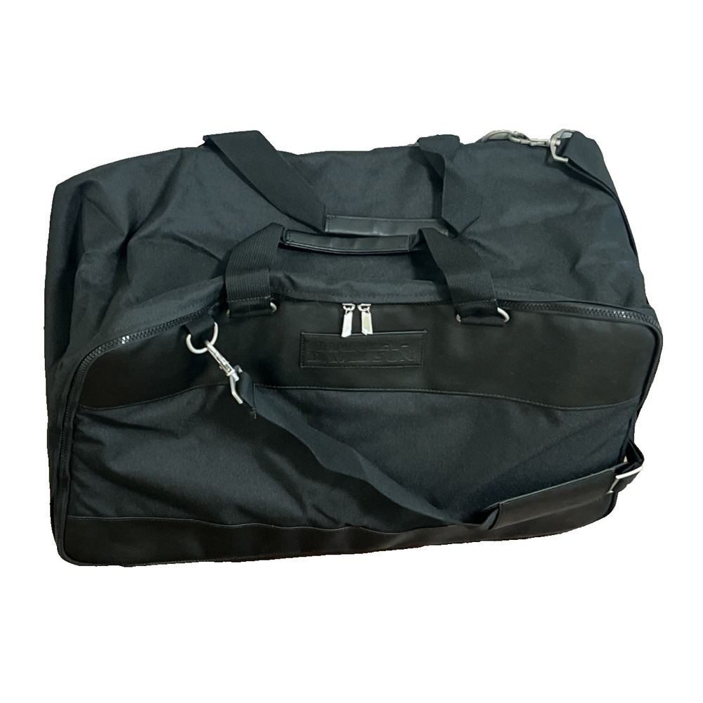 Harley Davidson 22" Duffel Bag Black Canvas Shoulder Strap Zip Closure NEW